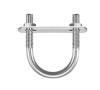 TOP-VIGOR 2 sets M6 Round U-Bolts, 27mm Inner Width 47mm Length 304 Stainless Steel U-Bolts with Nut, Plate, Washer for Attaching Piping Conduit Cable Tube Trailer Marine