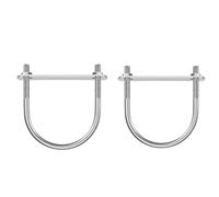 TOP-VIGOR 2 sets M6 Round U-Bolts, 51mm Inner Width 71mm Length 304 Stainless Steel Tie Down U-Bolts with Nut, Plate for Building Installations Mechanical Parts Connection Cehicles Ships