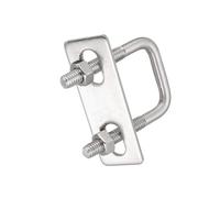 TOP-VIGOR 2 sets M6 Square U-Bolts, 25mm Inner Width 50mm Length 304 Stainless Steel Tie Down U-Bolts with Nut, Plate for Building Installations Mechanical Parts Connection Cehicles Ships