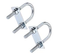 TOP-VIGOR 2 sets M8 Round U-Bolts, 31mm Inner Width 90mm Length Steel U-Bolts with Nut, Plate for Building Installations Mechanical Parts Connection Cehicles Ships