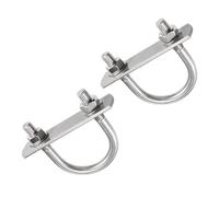 TOP-VIGOR 2 sets M8 Round U-Bolts, 40mm Inner Width 65mm Length 304 Stainless Steel Tie Down U-Bolts with Nut, Plate for Building Installations Mechanical Parts Connection Cehicles Ships