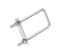 TOP-VIGOR 2 sets M8 Square U-Bolts, 50mm Inner Width 130mm Length Steel U-Bolts with Nut, Plate, Washer for Building Installations Mechanical Parts Connection Cehicles Ships