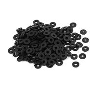TOP-VIGOR 200Pcs Black Nylon Flat Washers, M2 x 5mm x 1mm Insulating Round Seal Spacer Tap Sealing O Ring Gasket for Faucet Pipe Water Hose