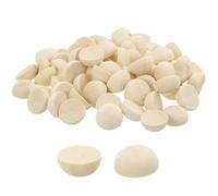 TOP-VIGOR 200Pcs Split Wood Balls, 15mm Half Wood Beads, Unfinished Natural Half Wooden Balls, Mini Round Wooden Hemisphere Bead for Crafts Painting DIY, Festival Party Home Decorations