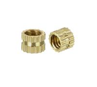 TOP-VIGOR 200Pcs Threaded Insert Knurled Nuts, M4 x 4mm x 5.3mm OD Brass Female Thread Knurled Nuts, Embedment Nut Insert for 3D Printer