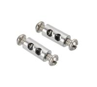 TOP-VIGOR 20cs Rope Clips, Steel Cable Clamps 3mm 3.5mm Double Holes Wire Lock Rope Fittings Clip with M4 x 0.7 Screws for Cable