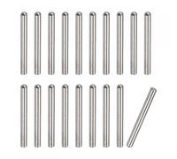 TOP-VIGOR 20Pcs 4mm x 30mm Dowel Pins, 304 Stainless Steel Round Head Flat Chamfered End Shelf Pegs Support Fasten Elements Silver Tone