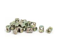 TOP-VIGOR 20Pcs Barrel Nuts, M6x12mm Cross Dowels Slotted Nuts for Furniture Bed, Table, Chair, Crib, Cot, Workbench, Headboards, Cabinets