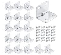TOP-VIGOR 20Pcs Corner L Brackets for Wood, 25mm x 25mm x 32mm Stainless Steel Heavy Duty 90 Degree Right Angle Shelf Brackets Supports Corner Brace with Screws, Joining Fixing Repair Connector