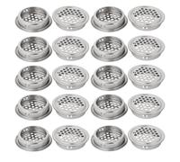 TOP-VIGOR 20pcs Metal Perforated Round Mesh Hole Air Vents, 40mm Dia - Silver Tone Circular Vent Grilles for Offices, Meeting Rooms, Auditoriums & Music Halls