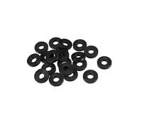 TOP-VIGOR 20Pcs Rubber Flat Washers, 14mm OD 6mm ID 2.5mm Thickness Heavy Duty Black Rubber Grommet Vibration Damping Pads Sealing Gasket Washers for Faucet Pipe Water Hose Fastener Bolt
