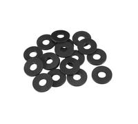 TOP-VIGOR 20Pcs Rubber Flat Washers, 16mm OD 6mm ID 1.5mm Thickness Heavy Duty Black Rubber Grommet Vibration Damping Pads Sealing Gasket Washers for Faucet Pipe Water Hose Fastener Bolt