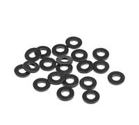 TOP-VIGOR 20Pcs Rubber Flat Washers, 9mm OD 4mm ID 1.2mm Thickness Heavy Duty Black Rubber Grommet Vibration Damping Pads Sealing Gasket Washers for Faucet Pipe Water Hose Fastener Bolt