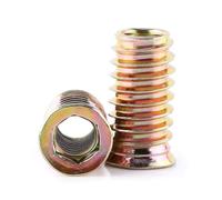 TOP-VIGOR 20Pcs Threaded Insert Nuts for Wood, M8*25 Insert Hex Socket Nuts, Flanged Hex Socket Screw, Carbon Steel Hex Drive Head Nut for Wood Timber Furniture Carpenter DIY