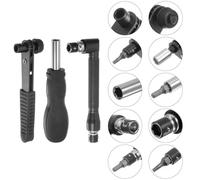 TOP-VIGOR 24Pcs Flexible Screwdriver Bit Extension Kit, 1/4" Hex Shank Screw Driver Kit Handle Tools with 90° Angled Bits and Soft Shaft Adaptors for Tight Spaces, Impact/Cordless Drivers, Silver