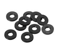 TOP-VIGOR 24Pcs Rubber Flat Washers, 9mm OD 4mm ID 1.2mm Thickness Heavy Duty Black Rubber Grommet Vibration Damping Pads Sealing Gasket Washers for Faucet Pipe Water Hose Fastener Bolt