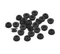 TOP-VIGOR 25Pcs Silicone Snap in Locking Hole Plugs, Rubber Panel Seal Cover Flush Type Panel Round for 6.5-7mm Hole, Hole Stoppers for Kitchen Rubber Bulkheads Waterproof Sealing Plugs, Black
