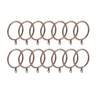 TOP-VIGOR 28Pcs Metal Curtain Rings, 45mm Internal Diameter Curtain Pole Rings, Drapery Curtain Sliding Eyelet Hanging Rings for Window Rods, Shower Curtains, Drapery, Antique Red Copper