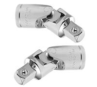 TOP-VIGOR 2Pcs 1/2 Inch Drive Universal Joint Socket Set, Cr-V Swivel Socket Adapter, 90 Degree Flex Head Socket Extension Bar, Impact Universal Joint for Ratchet Wrench Repair Tools
