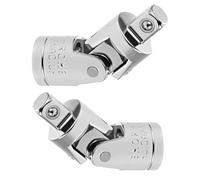 TOP-VIGOR 2Pcs 1/4 Inch Drive Universal Joint Socket Set, Cr-V Swivel Socket Adapter, 90 Degree Flex Head Socket Extension Bar, Impact Universal Joint for Ratchet Wrench Repair Tools