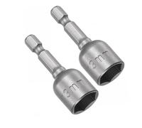 TOP-VIGOR 2Pcs 13mm Nut Setter Driver Drill Bit Set, 1/4 inch Hex Shank Quick Change, 48mm Length Metric Nut Driver Set for Woodworking, Auto Repairing, Machine Maintenance, Furnitures