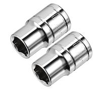 TOP-VIGOR 2Pcs 3/8-Inch Drive 10mm 6-Point Shallow Socket, Metric, Cr-V Drive Socket for Auto Repairing and Household