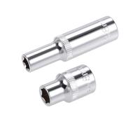 TOP-VIGOR 2Pcs 3/8-Inch Drive by 8mm Deep and Shallow Socket, Cr-V Drive Socket, 6-Point, Metric for Auto Repairing and Household