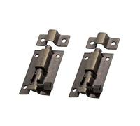TOP-VIGOR 2Pcs 3 Inch Slide Door Latch Lock Bolts, Stainless Steel Sliding Door Security Barrel Bolt Latch, Ancient Copper Heavy Duty Sliding Door Latch for Home Yard Garden
