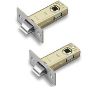 TOP-VIGOR 2Pcs 45mm Tubular Mortice Latch, Flat Tongue Lock Mute Door Latch Sprung for Internal Doors, Lever Door Handles