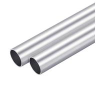 TOP-VIGOR 2Pcs 6063 Aluminum Round Tube, 20mm OD 18mm ID 300mm Length Seamless Aluminum Straight Tubing Metal Pipe for Industry DIY Projects