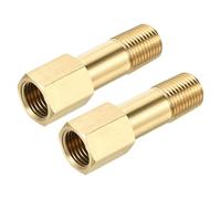 TOP-VIGOR 2Pcs Brass Extension Connector Pipe Fitting, G1/4 Female to G1/4 Male Thread Adapter 50mm Length Extension Connector Hex Pipe Coupling