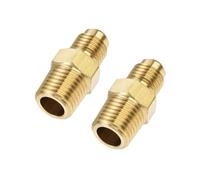 TOP-VIGOR 2Pcs Brass Pipe Fitting, 1/4 SAE Flare Male to 1/4 NPT Female Thread, Tubing Adapter Hose Connector for Air Conditioner Refrigeration