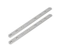 TOP-VIGOR 2Pcs Flat Fixing Mending Plates, Stainless Steel Flat Straight Brace Brackets Mending Repair for Wood Connector 295mmx25mmx4mm