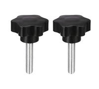 TOP-VIGOR 2Pcs M10 x 50mm Plum Hex Shaped Clamping Screw Knob, 48mm Dia Plastic Head Clamping Knob Handle Male Thread Thumb Screw