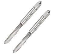 TOP-VIGOR 2Pcs M6 x 1.0mm Metric Machine Tap, 3 Straight Flutes Screw Thread Tapping H2 High Speed Steel Threading Machinist Repair DIY Tool