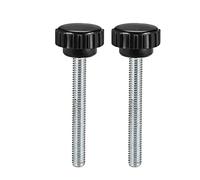 TOP-VIGOR 2Pcs M6 x 50mm Male Thread Knurled Clamping Knobs Grip, Thumb Screw on Type Round Head Clamping Handle Bolt with Plastic Knobs 20mm Head Dia