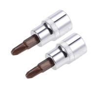 TOP-VIGOR 2Pcs Phillips Bit Socket, 3/8" Drive x PH3 Key Socket, Premium S2 Steel Bits, 48mm Length Bit with Hex Shank Power Drill Adapter for Car, Trucks Repair(for Hand Use Only)