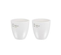 TOP-VIGOR 2Pcs Porcelain Crucible Cup, 30ml Ceramic Crucible Cup High Temperature Resistant Crucible Lab Crucible Cup for School Industry Equipment