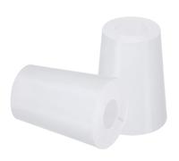 TOP-VIGOR 2Pcs Rubber Tapered Plug, 14mm to 19mm Drilled Silicone Stopper, Tapered Seal Rubber Stoppers Lab Plug with Hole Test Tube Bungs for Lab Home Flasks Glass Containers Test Tube, White