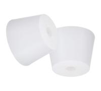 TOP-VIGOR 2Pcs Rubber Tapered Plug, 32mm to 42mm Drilled Silicone Stopper, Tapered Seal Rubber Stoppers Lab Plug with Hole Test Tube Bungs for Lab Home Flasks Glass Containers Test Tube, White