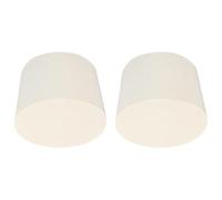 TOP-VIGOR 2Pcs Rubber Tapered Plug, 37mm to 45mm Solid Silicone Stopper, Tapered Lab Seal Rubber Stoppers Lab Plug with Hole Test Tube Bungs for Lab Home Flasks Glass Containers Test Tube, White