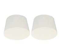 TOP-VIGOR 2Pcs Rubber Tapered Plug, 46mm to 56mm Solid Silicone Stopper, Tapered Lab Seal Rubber Stoppers Lab Plug with Hole Test Tube Bungs for Lab Home Flasks Glass Containers Test Tube, White