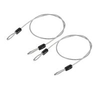 TOP-VIGOR 2Pcs Security Steel Cable, 2.5mm x 0.5m / 1.64ft Coated Safety Wire Rope Double Loop Flexible Security Cable Lock for Outdoor Travel Luggage Bike, Transparent