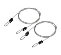 TOP-VIGOR 2Pcs Security Steel Cable, 2.5mm x 1m / 3.28ft Coated Safety Wire Rope Double Loop Flexible Security Cable Lock for Outdoor Travel Luggage Bike, Transparent