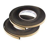 TOP-VIGOR 2Pcs Self Adhesive Sealing Foam Tape, 10mm(W) x 3mm(T) x 5M/16.4ft(L) Single Sided Foam Weather Strip High Density Draft Excluder Strip for Window and Door Insulation