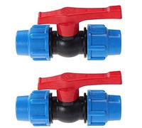 TOP-VIGOR 2PCS Stop Tap Valve Connector 25mm for HDPE Alkathene Water Pipe Compression Fit
