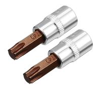TOP-VIGOR 2Pcs Torx Bit Socket, 1/4" Drive x T40 CR-V Key Socket, Premium S2 Steel Bits, Torx Bit with 38mm Length for Torque Wrench, Ratchet Wrench, Impact Power Drills, Slide Bar