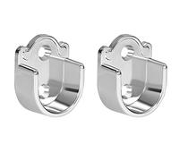 TOP-VIGOR 2Pcs Wardrobe Pole Bracket, 25mm Dia U Shaped Shower Curtain Rail, Zinc Alloy Flange Rod Holder Shower Curtain Rod Pole End Supports