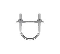 TOP-VIGOR 3 sets M8 Round U-Bolts, 51mm Inner Width 75mm Length 304 Stainless Steel U-Bolts with Nut, Plate for Building Installations Mechanical Parts Connection Cehicles Ships