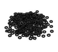 TOP-VIGOR 300Pcs Black Nylon Flat Washers, M2 x 5mm x 1mm Insulating Round Seal Spacer Tap Sealing O Ring Gasket for Faucet Pipe Water Hose
